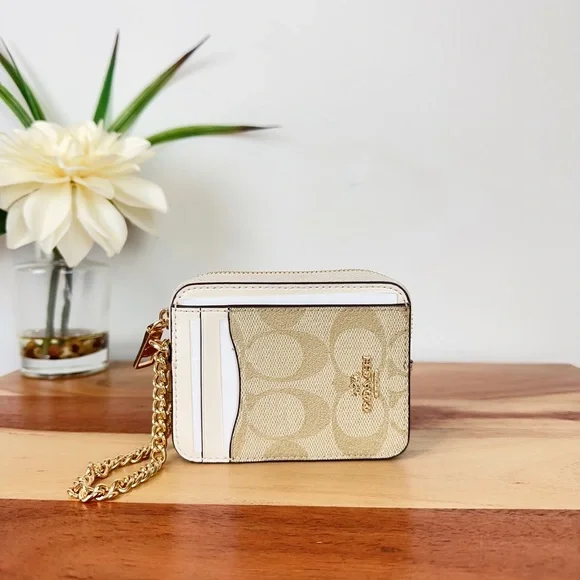 Coach | Accessories | Nwt Coach Zip Card Case In Signature Canvas